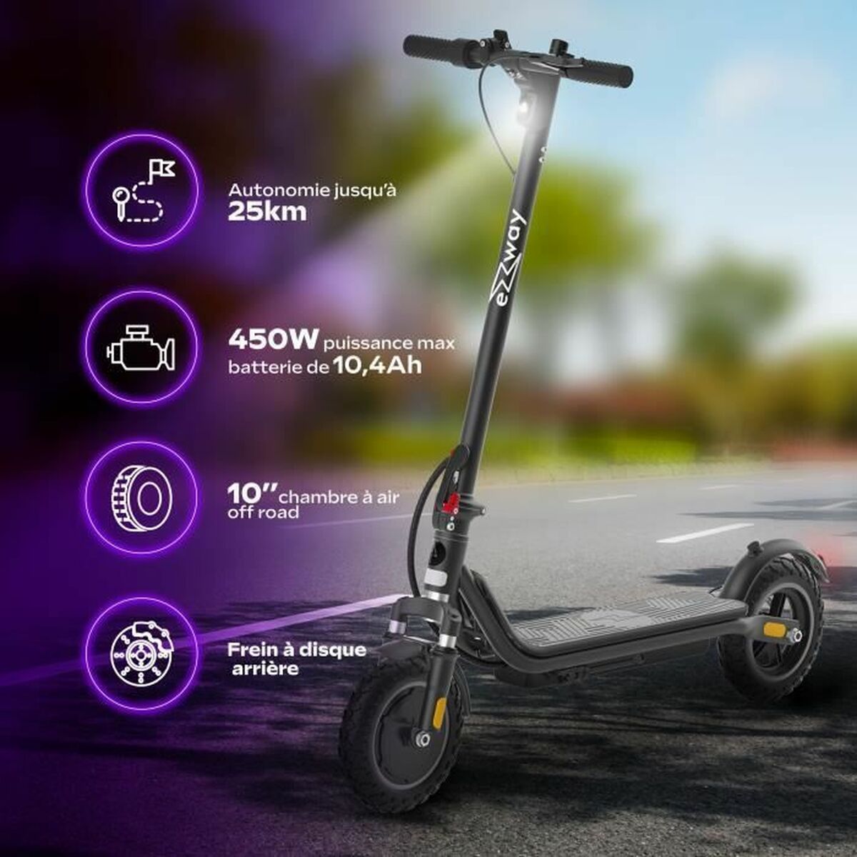 Ezway Electric Scooter Ezway Black 450 W 25 Km/H