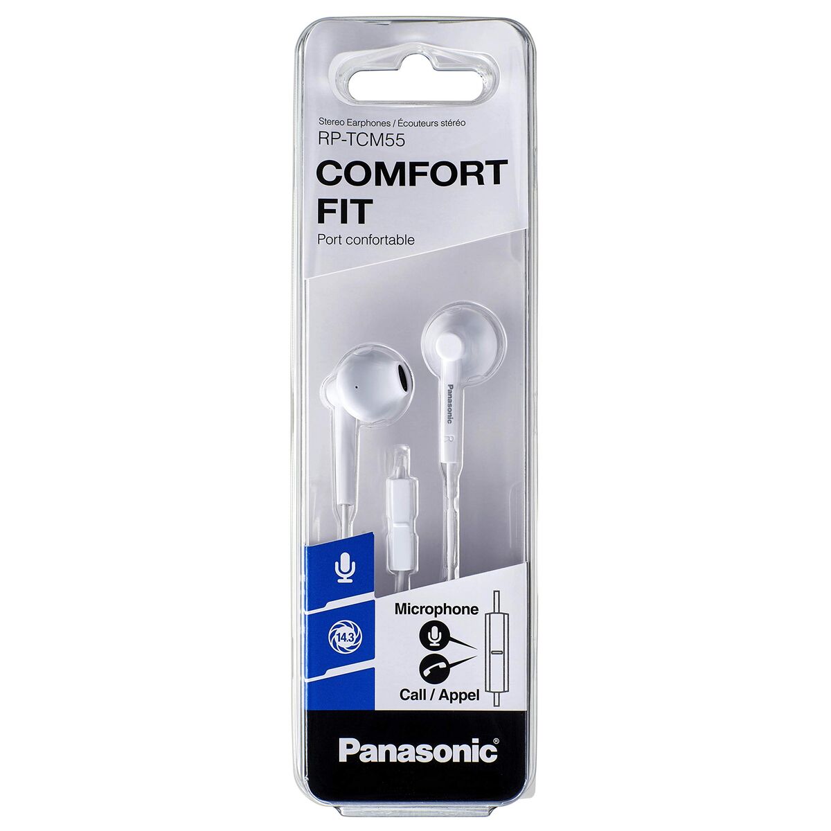 Panasonic Headphones With Microphone Panasonic Rp-Tcm55E-W White