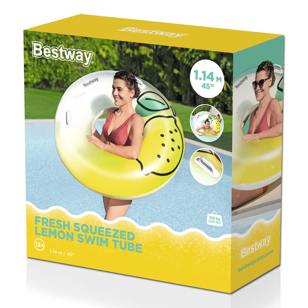 Bestway Inflatable Float With Handles Jungle D114 Cm +12 Years Beach Pool 36448