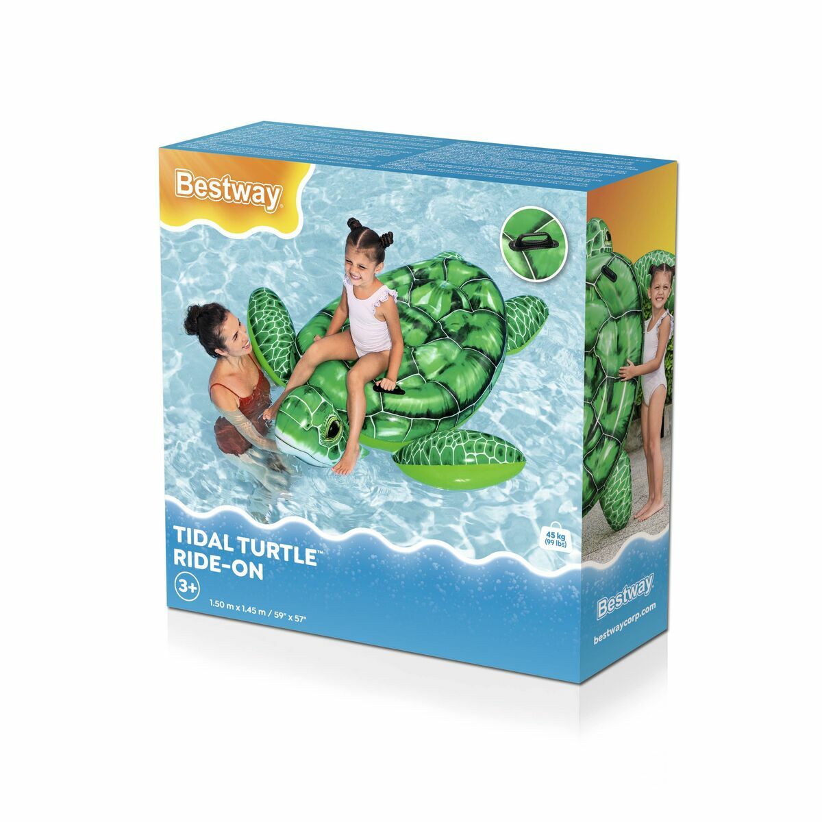 Bestway Inflatable Turtle With Handles 150X145 Cm +3 Years Beach & Pool 41524
