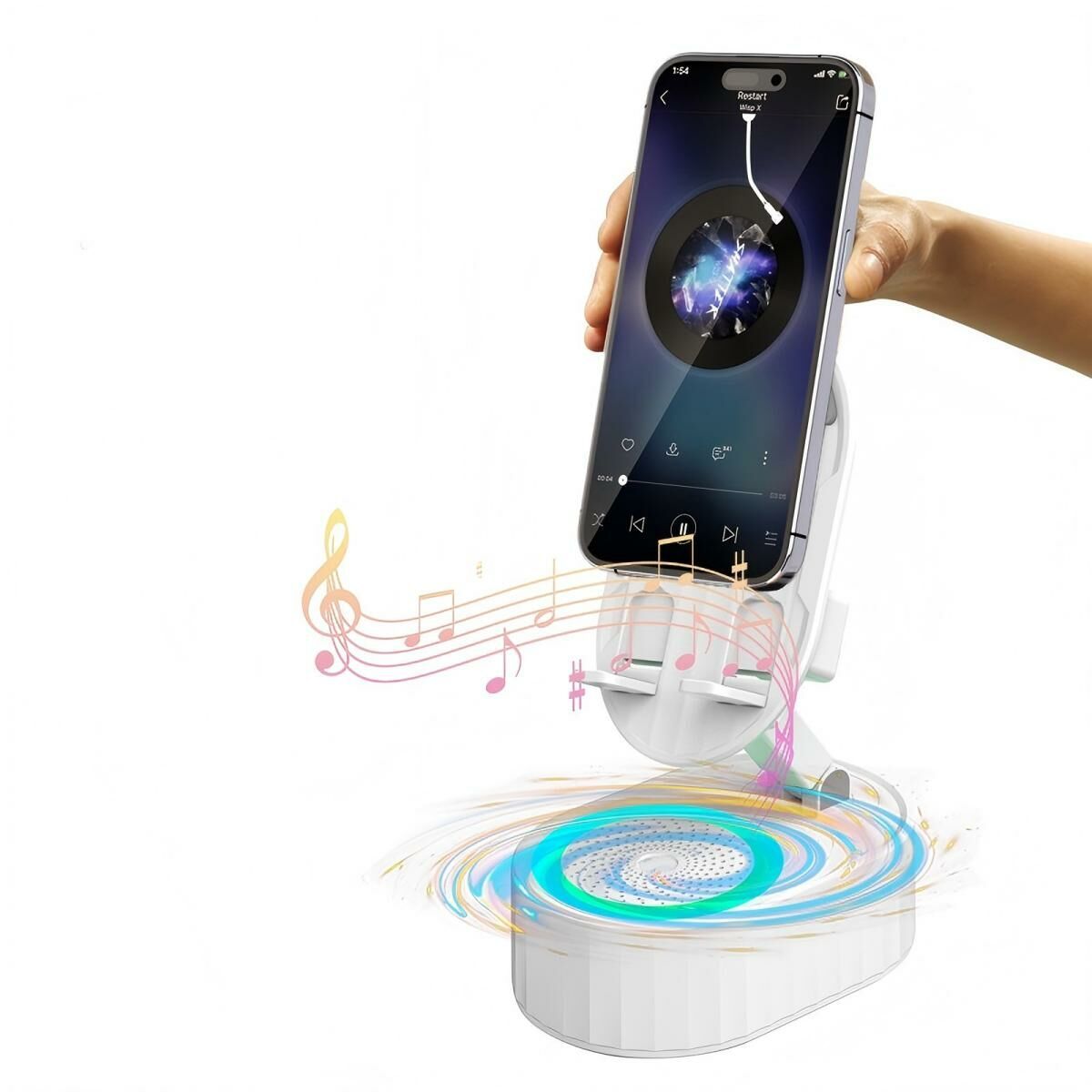 Kinglucky Zj-016 Smartphone Stand With Speaker White 5W