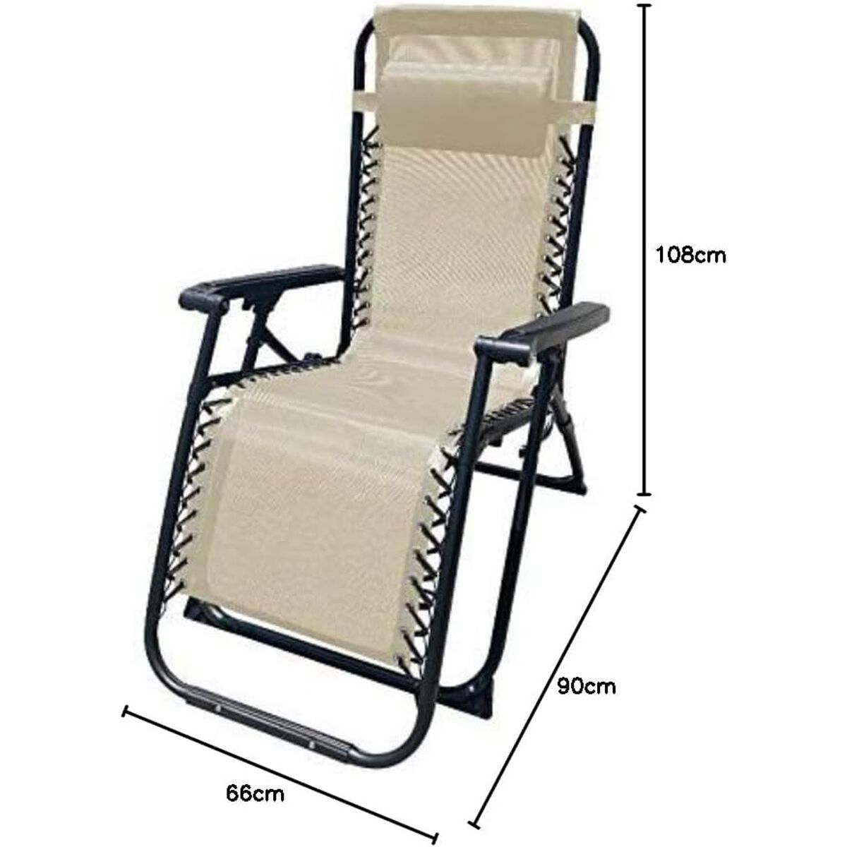 Folding Lounger Camping Chair Marbueno Beige (Refurbished A)