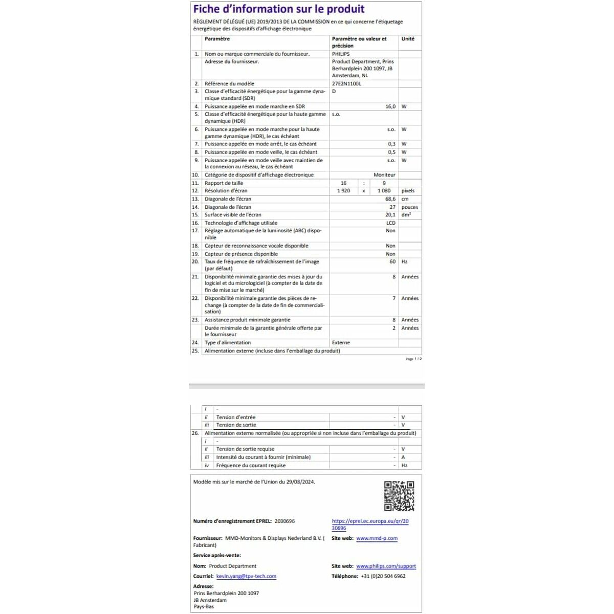 Philips Gaming Monitor Philips Full Hd 27"