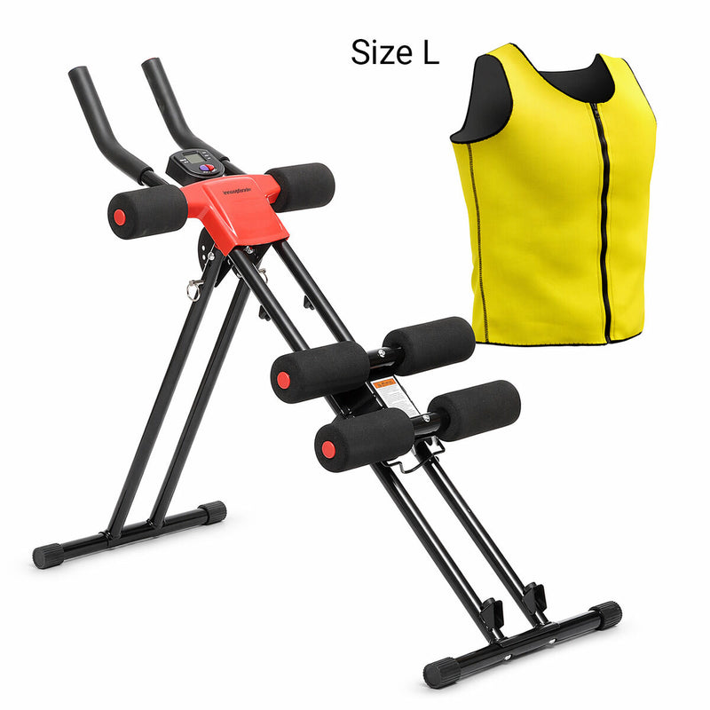 Pack Folding Abdominal Machine with Exercise Guide and Men’s Sauna Sports Vest L InnovaGoods